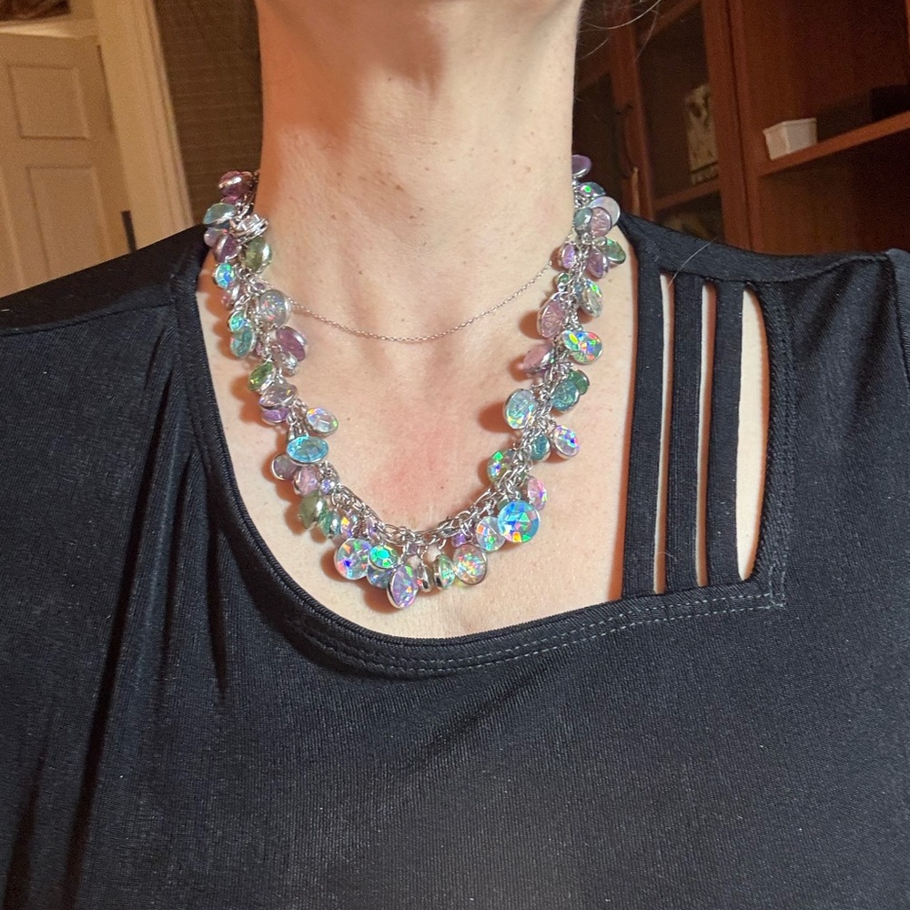 Aurora borealis multicolor iridescent Weiss like Necklace - Picture 6 of 14